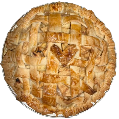 apple pie with a lattice crust and a heart in the middle